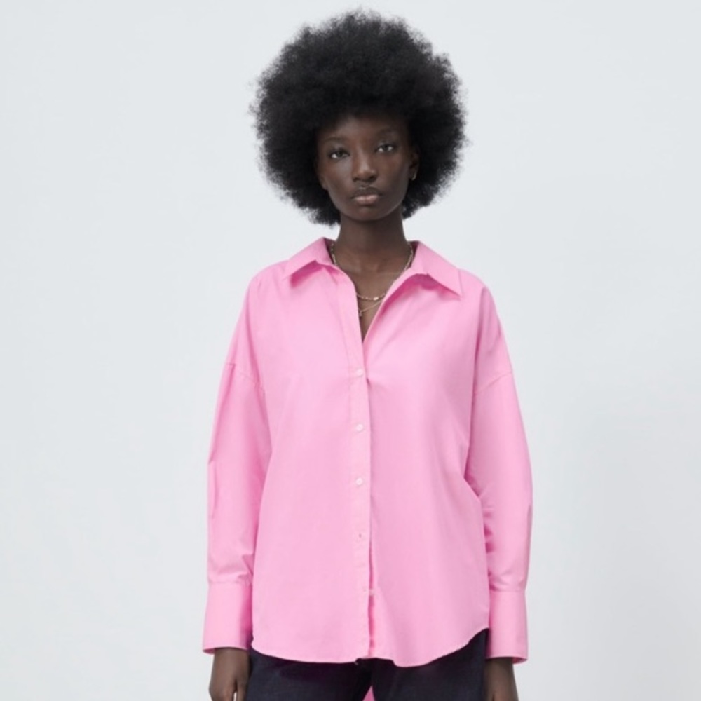 Zara Pink Poplin Shirt